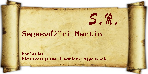 Segesvári Martin névjegykártya